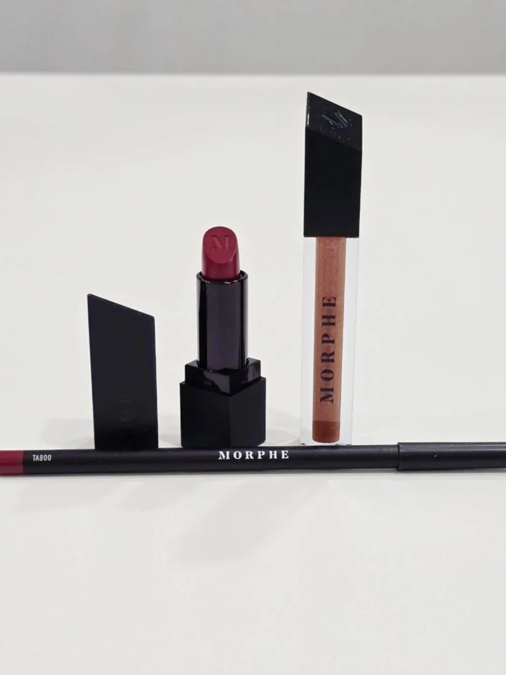 Morphe ✦ Out & A Pout Smoky Red Lip Trio ✦ Lipstick Gloss Pencil Vegan NWT